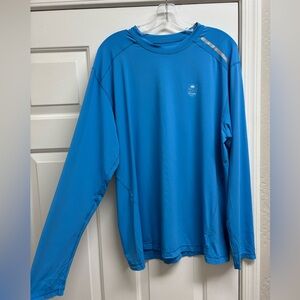 BloqUV Men's UPF 50+ Sun Protective‎ Long Sleeve Jet Tee Blue Size XL